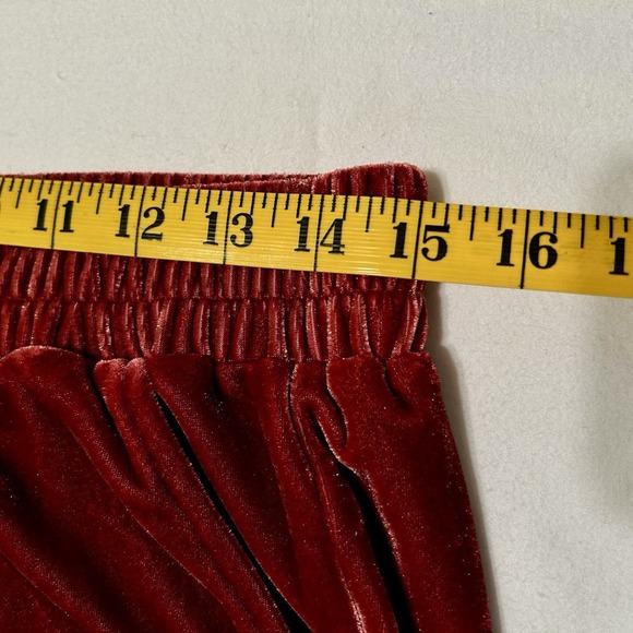 Wide Leg Women's M S'EDGE Atlanta Velour Rosy Red Pants Office Travel Comfort - Picture 6 of 10